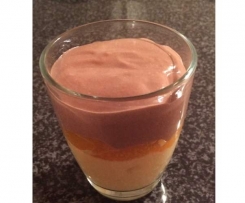 Pudding aus weißer und dunkler Schokolade