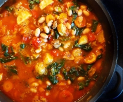 herbstliche Minestrone mit Kürbis und einem Hauch von Orient