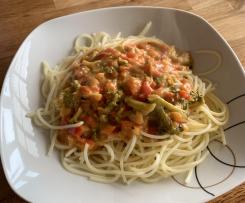 Brokkoli-Paprika Soße zu Nudeln (Veggie)
