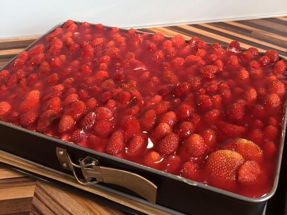 Erdbeerkuchen mit Schmand-Vanillecreme