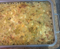 Variation von Kedgeree, anglo-indisches Reis-Fischgericht