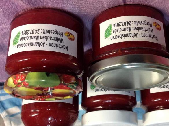 Nektarinen - Weintrauben - Johannisbeeren Marmelade 