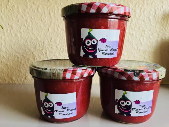 Feigen Marmelade mit Pflaumen und Mandeln