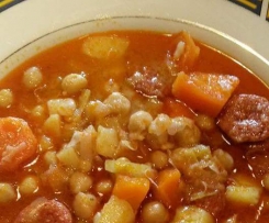 Kichererbsen Eintopf mit Chorizo und Gemüse 