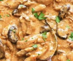 Variation Putengeschnetzeltes in Sahnesauce