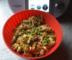 Hähnchenbrustfilet mit Erbsen☺