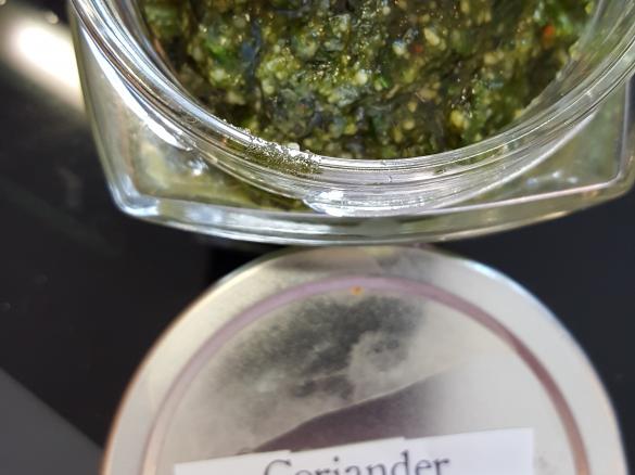 Gerrys Koriander-Pesto mit Leinsamen und Walnüssen