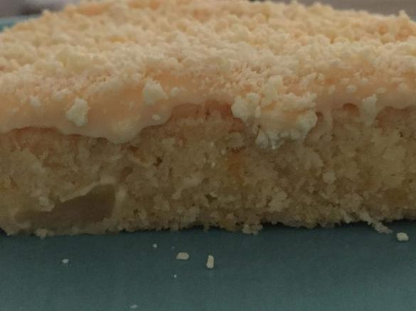 Phirsich schmand Kuchen mit weißer schoki