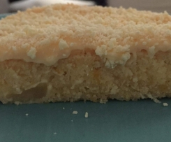 Phirsich schmand Kuchen mit weißer schoki