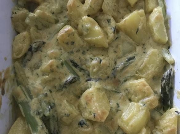 Kartoffel-Spargel-Bärlauch Auflauf