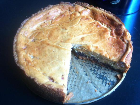 Veganer Rhabarber Käsekuchen (optional mit Mohn)