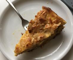 Apfelkuchen mit Vanillecreme und Mandeltopping