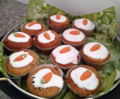 Möhrenmuffins mit Schokolinsen und Marzipannote, sehr lecker zu Ostern