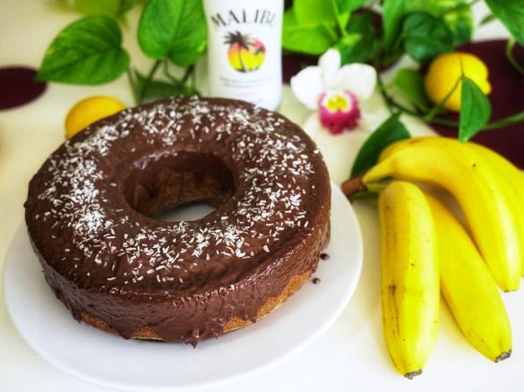 Variation Bananenkuchen mit Kokos und Schokolade
