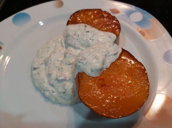 Kürbis mit Frischkäse-Speck-Creme