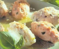 Lachsklößchen in Rosa und Weiß