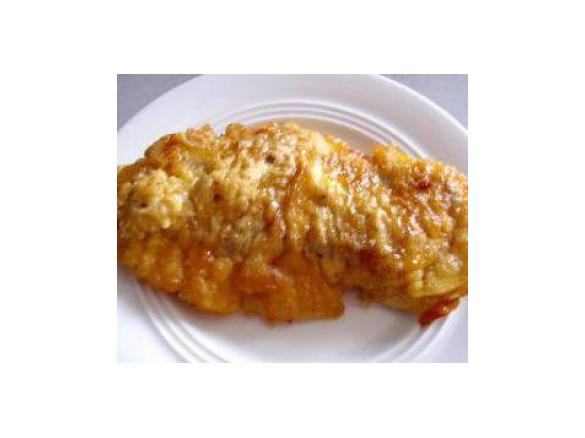 Putenschnitzel mit Senf-Käse-Kruste