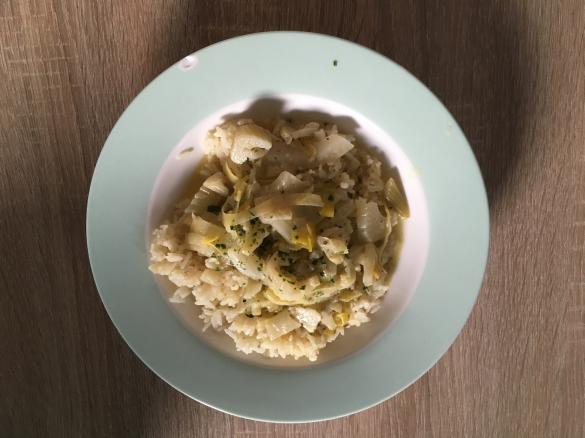 Lauch und Fenchel in Kokos-Curry