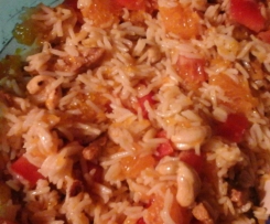 Veganer Reissalat mit Sojaschnetzel vegan