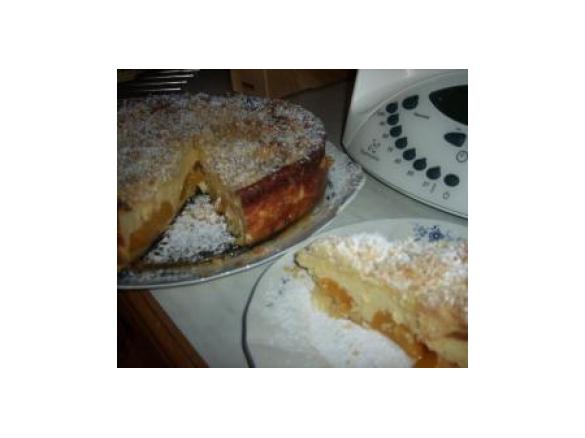 René s Quark-Streuseln mit Pfirsichen