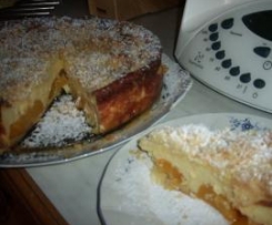 René s Quark-Streuseln mit Pfirsichen