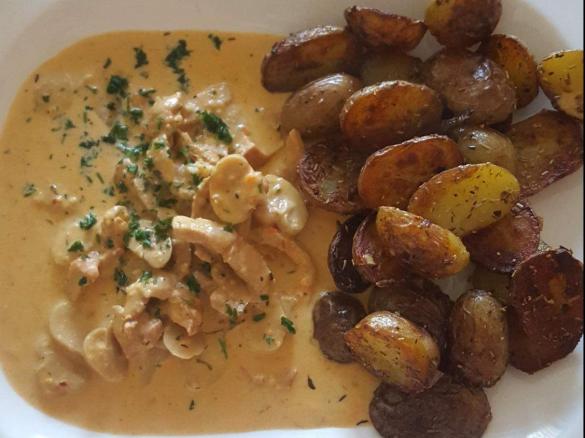 Champignon-Rahm Geschnetzeltes