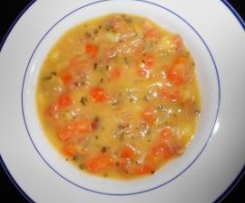 Gemüseeintopf mit Speckwürfeln