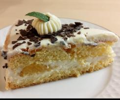 Mango-Torte mit (Quark, Sahne, Sofortgelatine) Creme