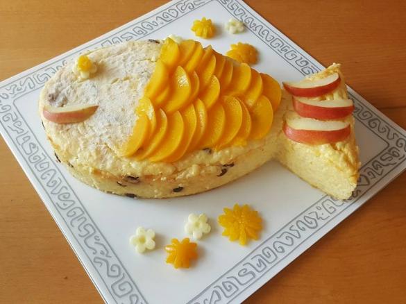 Reis-Quark-Auflauf mit Zwetschgenkompott