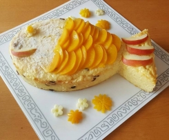 Reis-Quark-Auflauf mit Zwetschgenkompott