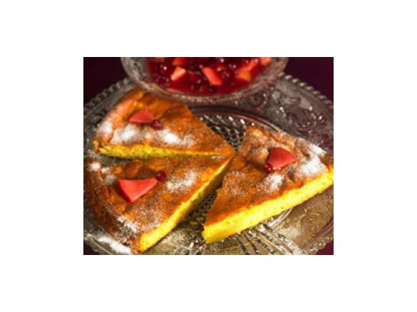 Reiskuchen mit Apfel-Preiselbeer-Kompott