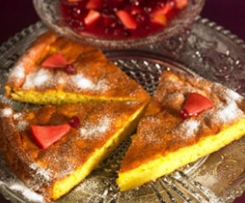 Reiskuchen mit Apfel-Preiselbeer-Kompott