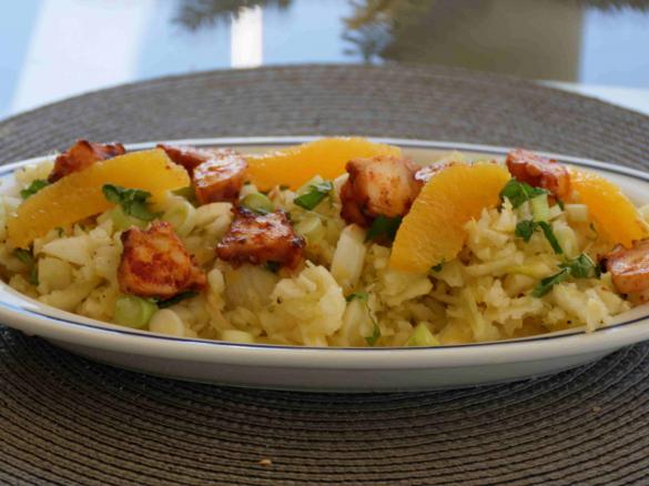 Fenchel-Orangen-Salat mit warmen Pulpo