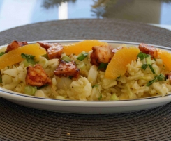 Fenchel-Orangen-Salat mit warmen Pulpo