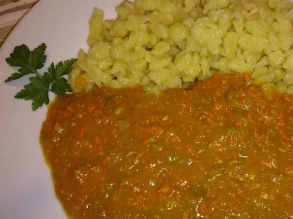 Linsen mit Spätzle vegan
