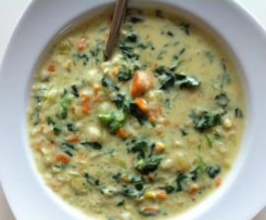 schnelle, kalorienarme Variante d. Spinat-Kartoffel-Suppe (vegan)