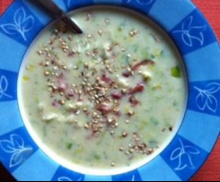 Lauch_Senfsuppe mit Speck und Salateinlage