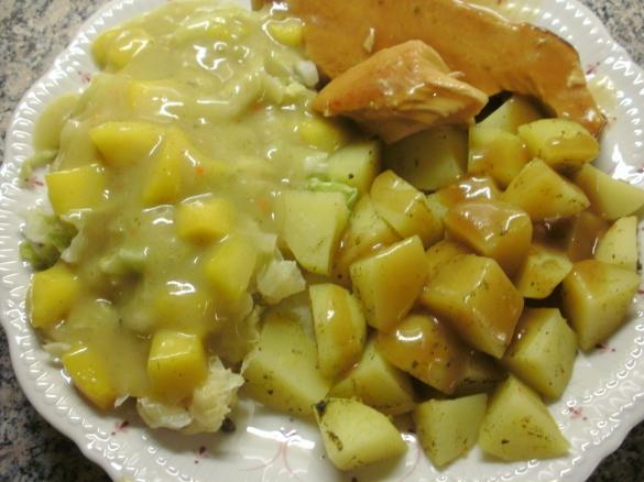 Chinakohl mit Mangosoße und Putenbrust