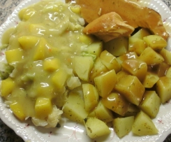 Chinakohl mit Mangosoße und Putenbrust