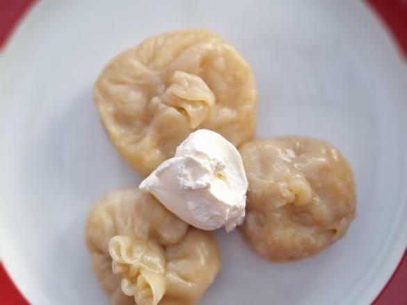 Manti - Teigtaschen mit Hokkaido/Kürbis - nach usbekischer Art - vegetarisch