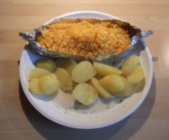 Lachsschiffchen mit Wurzelgemüse und Frischkäsesoße + Extra