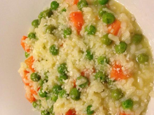 Erbsen-Möhren-Risotto