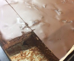 Variation von saftigem Schoko-Zucchini-Blechkuchen vegan <3 a la Sacher...