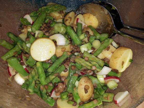Spargel-Kartoffel-Salat mit Linsen (vegan)