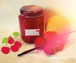 Kirsch-Erdbeer-Orangen-Marmelade mit Vanille