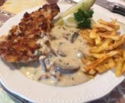 Jägerschnitzel in Pilz rahmsoße
