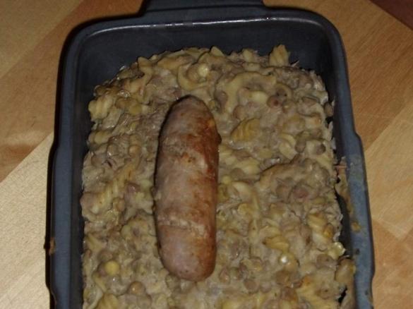 All-in-One: Sahnelinsen mit Nudeln