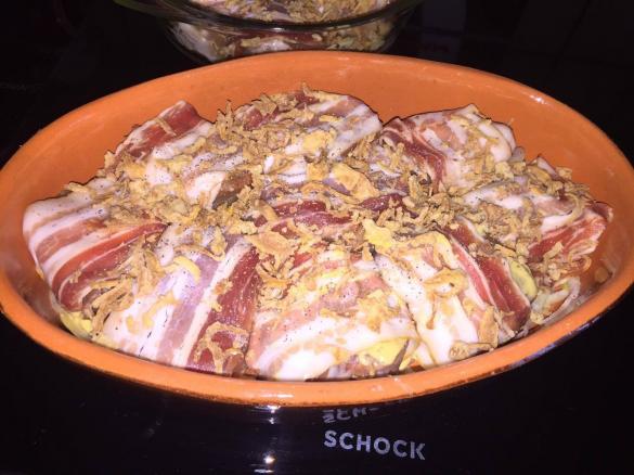 Schweinefilet in Bacon Mantel mit einer Bresso (Frischkäse) Soße