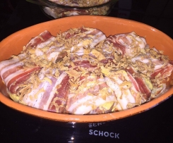Schweinefilet in Bacon Mantel mit einer Bresso (Frischkäse) Soße