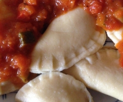 Ravioli mit Champignon-Garnelen-Füllung
